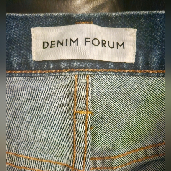 Denim forum 24W/29L The Yoko High Rise Dark Blue Jean Button Fly Non Stretchy - Picture 5 of 15